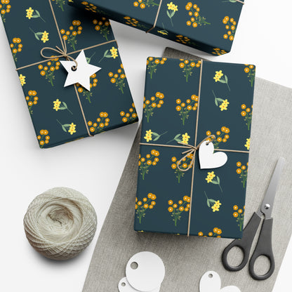 Gift Wrap Papers | Deep Brunswick Green Floral | Cherrified Co. Design