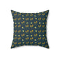 Spun Polyester Square Pillow | Deep Brunswick Green Floral | Cherrified Co. Design