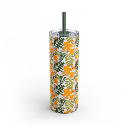 Skinny Matte Tumbler, 20oz | Yellow Floral; Botanical | Cherrified Co. Design | Maars Maker