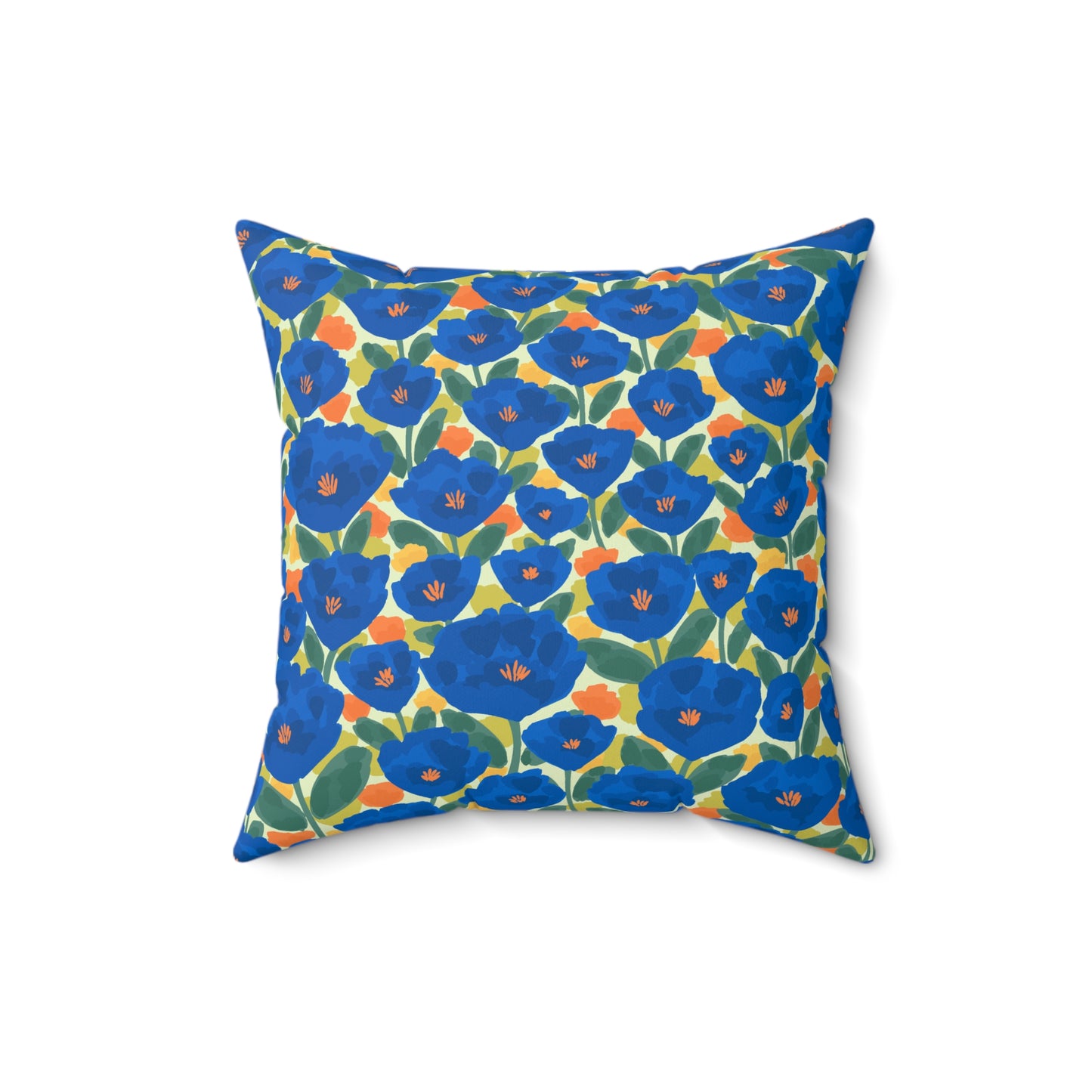 Spun Polyester Square Pillow | Sapphire Garden | Cherrified Co.