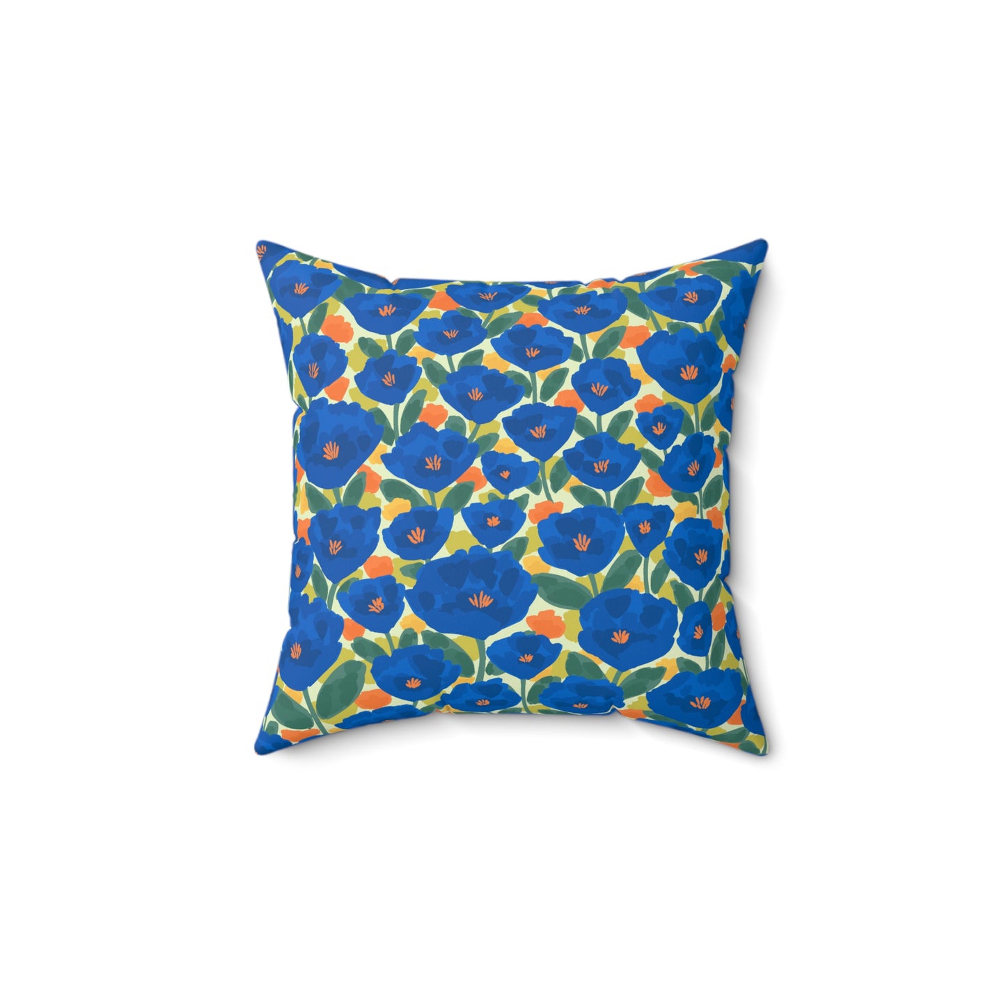 Spun Polyester Square Pillow | Sapphire Garden | Cherrified Co.