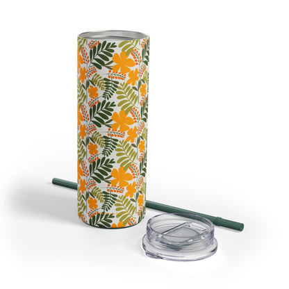 Skinny Matte Tumbler, 20oz | Yellow Floral; Botanical | Cherrified Co. Design | Maars Maker