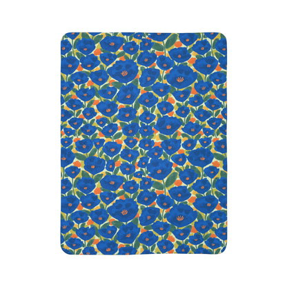 Floral Fleece Sherpa Blanket | Sapphire Garden | Cherrified Co. Design