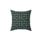 Spun Polyester Square Pillow | Deep Brunswick Green Floral | Cherrified Co. Design