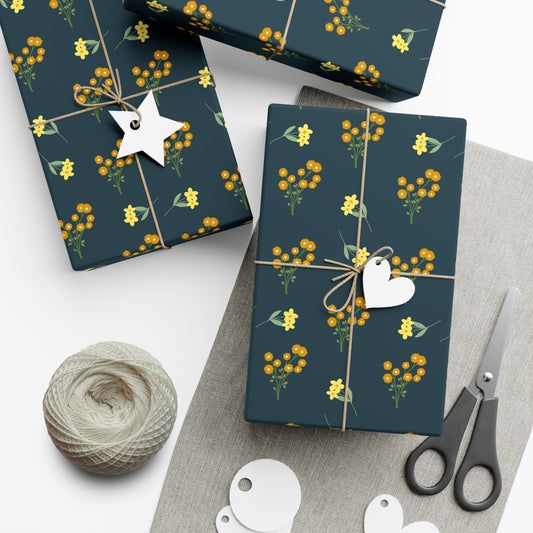 Gift Wrap Papers | Deep Brunswick Green Floral | Cherrified Co. Design