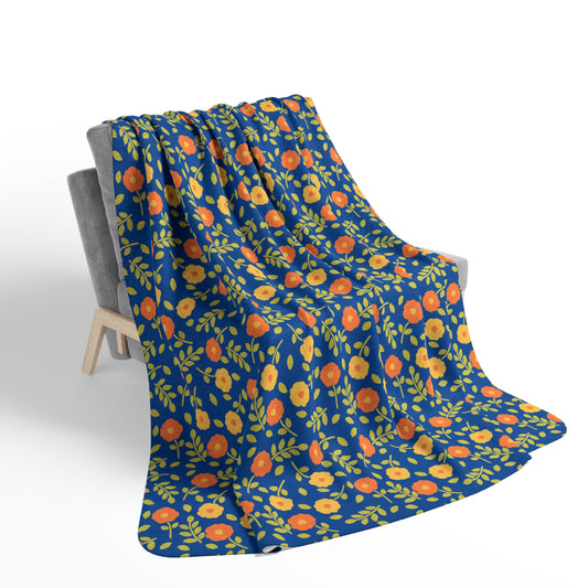 Fleece Sherpa Blanket | Bright Blooms | Cherrified Co. Design