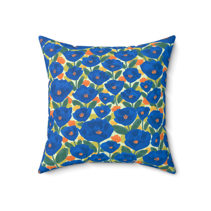 Spun Polyester Square Pillow | Sapphire Garden | Cherrified Co.