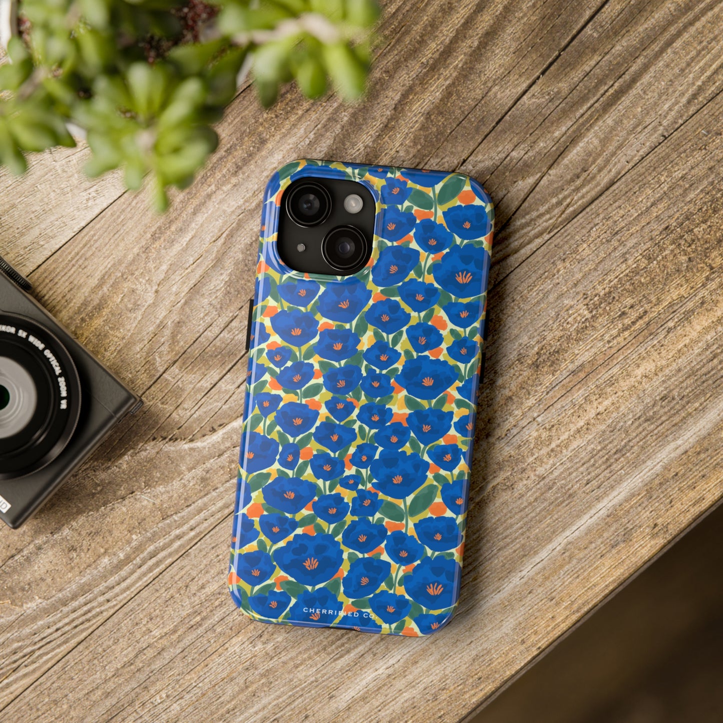 Tough Iphone 15 Case | Sapphire Garden | Cherrified Co. Design