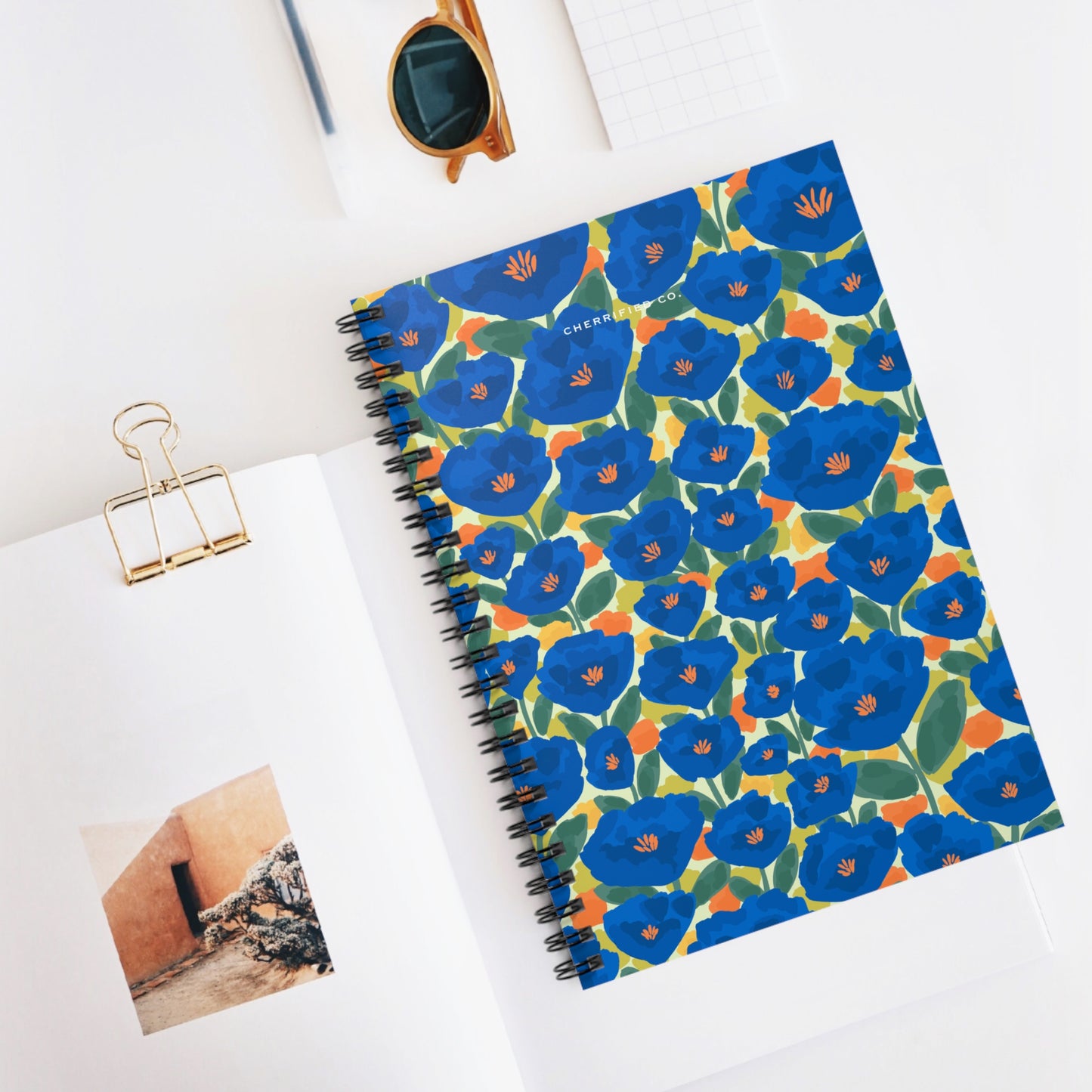 Spiral Notebook - Ruled Line | Sapphire Garden | Cherrified Co. Design