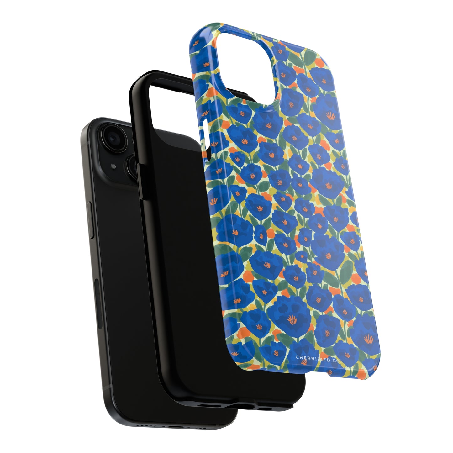 Tough Iphone 15 Case | Sapphire Garden | Cherrified Co. Design