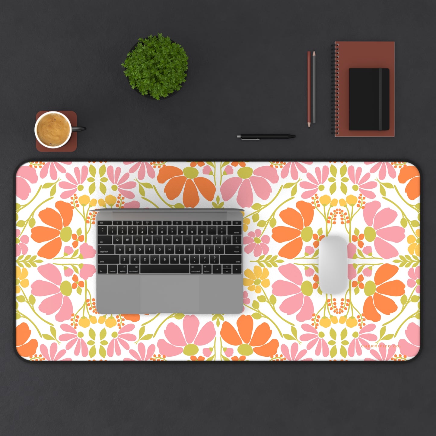 Desk Mat | Symmetrical Floral Pattern | Spring in Ottersberg | Cherrified Co. Design