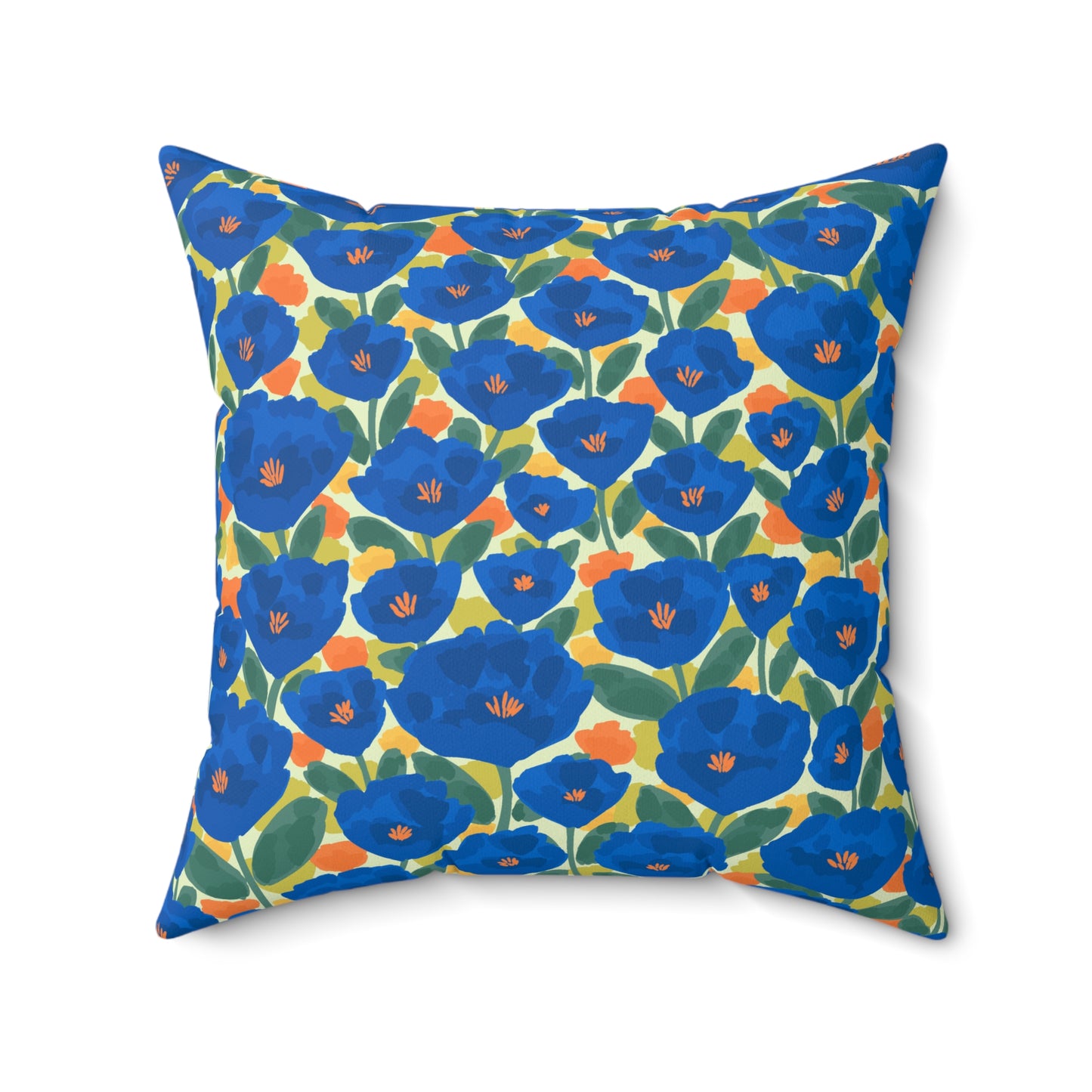 Spun Polyester Square Pillow | Sapphire Garden | Cherrified Co.