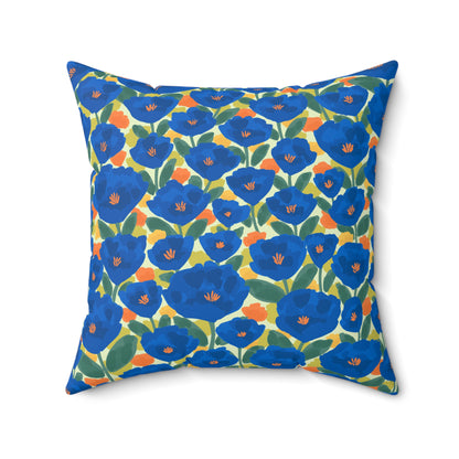 Spun Polyester Square Pillow | Sapphire Garden | Cherrified Co.