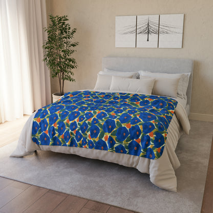 Floral Fleece Sherpa Blanket | Sapphire Garden | Cherrified Co. Design