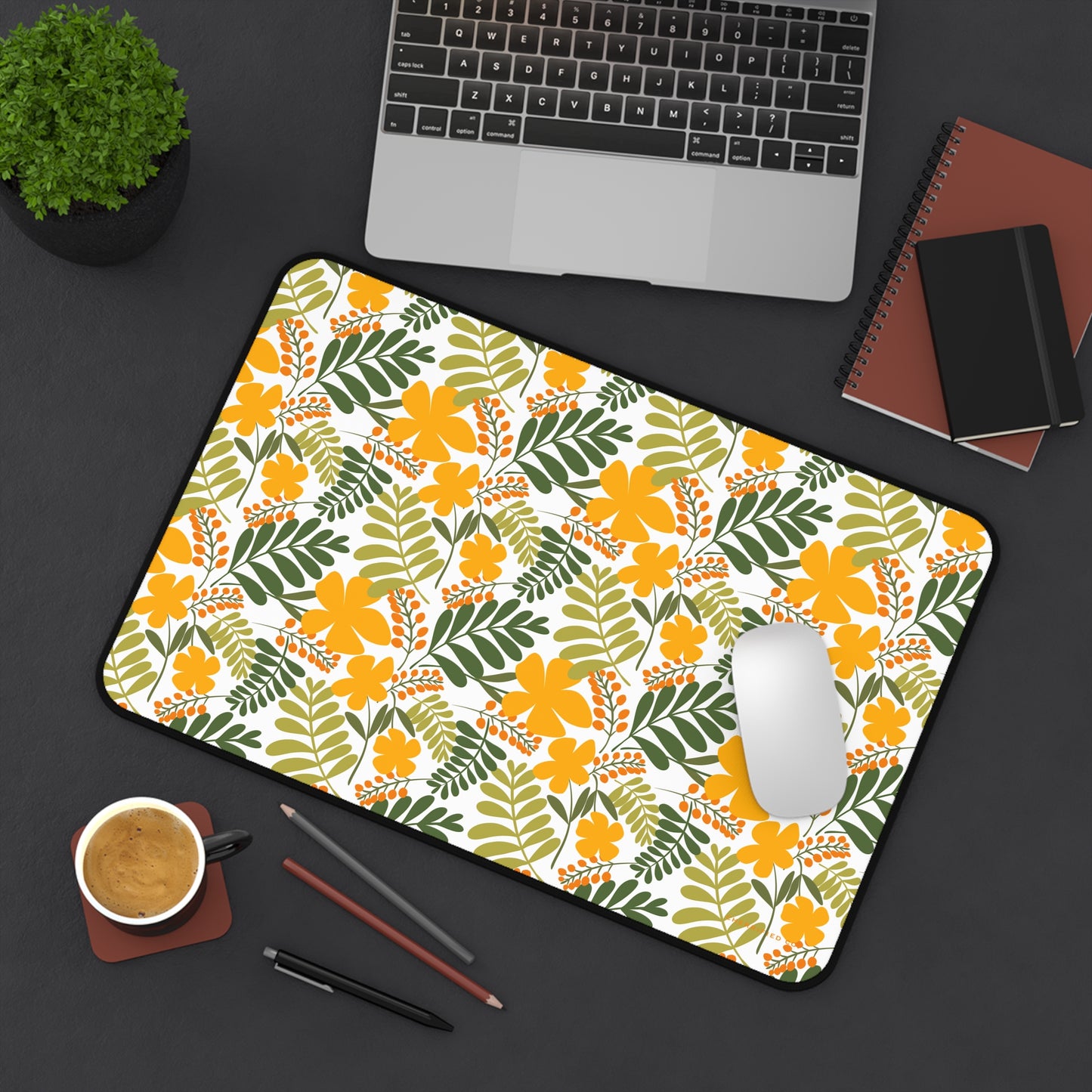 Desk Mat | Mousepad | Golden Blooms | Cherrified Co. Design