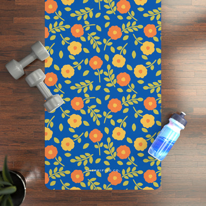 Rubber Yoga Mat | Bright Blooms | Cherrified Co. Design