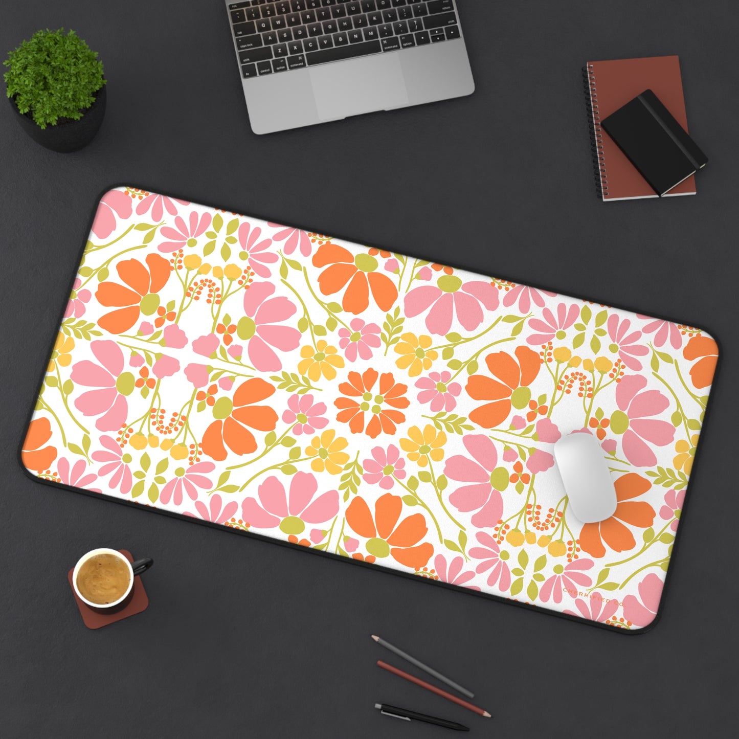 Desk Mat | Symmetrical Floral Pattern | Spring in Ottersberg | Cherrified Co. Design