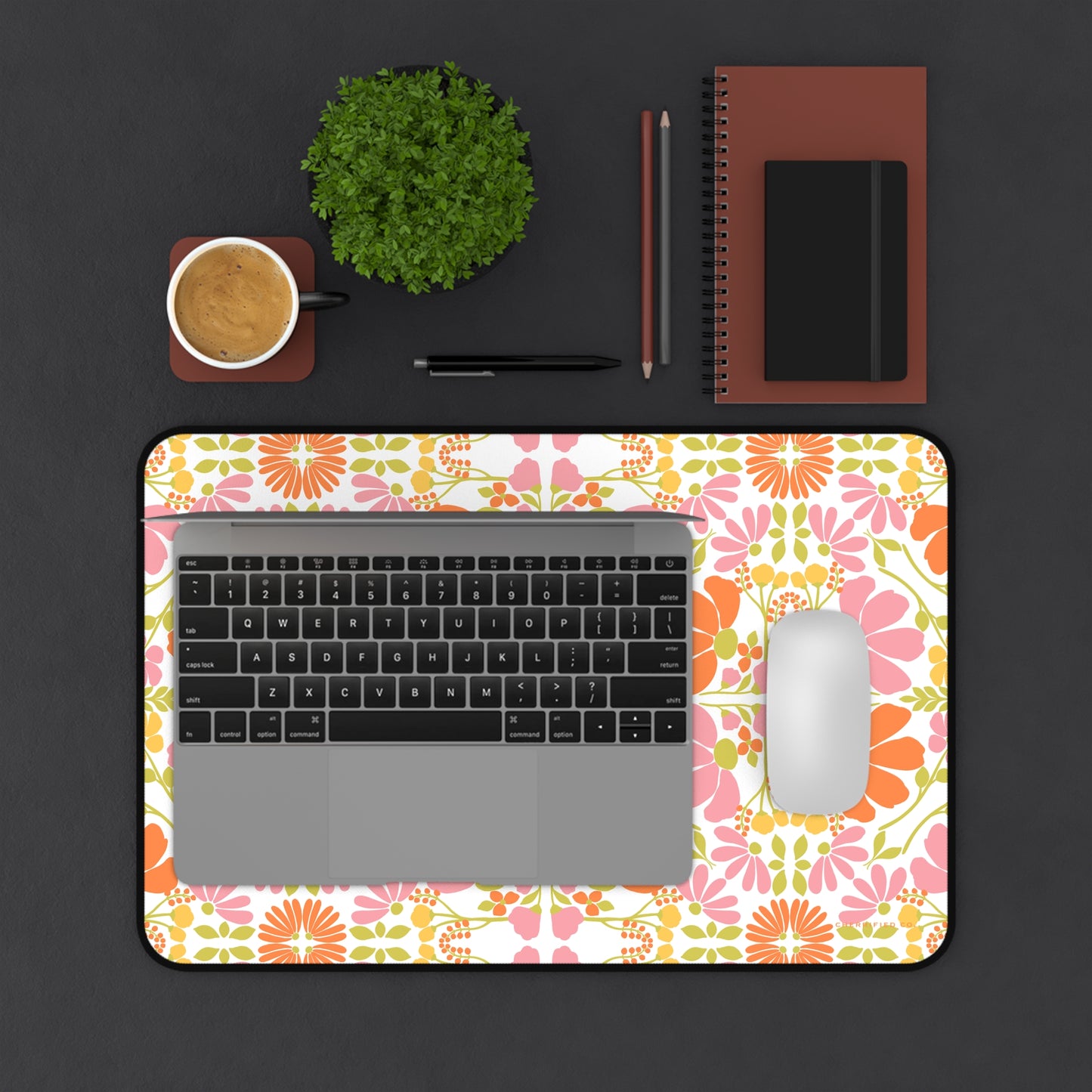 Desk Mat | Symmetrical Floral Pattern | Spring in Ottersberg | Cherrified Co. Design