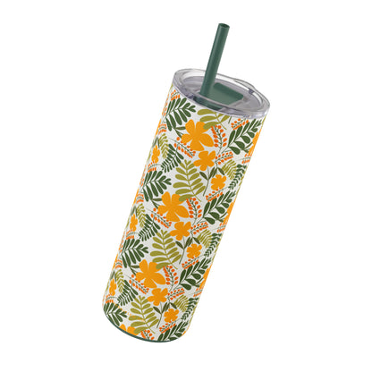 Skinny Matte Tumbler, 20oz | Yellow Floral; Botanical | Cherrified Co. Design | Maars Maker